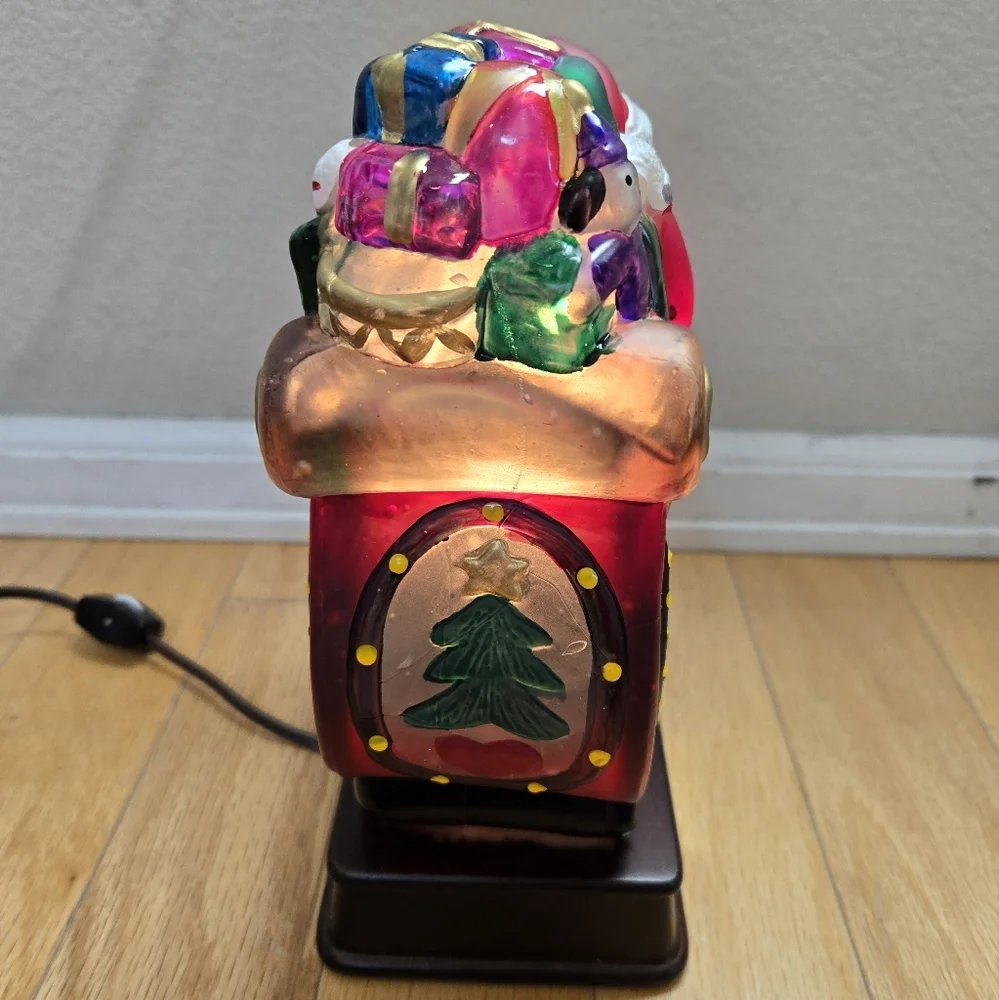 EM Merck Vintage Light Up Santa In Sleigh Old World Christmas 10th Anniversary